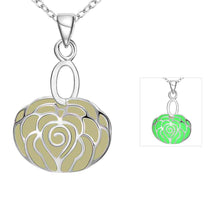 Luxurio Glowing in the dark necklaces & pendants Hollow stone lock collier joyas LUYN 47 ELY