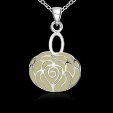 Luxurio Glowing in the dark necklaces & pendants Hollow stone lock collier joyas LUYN 47 ELY