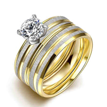 Luxurio Titanium Steel wedding ring Thick rose aliancas Costume Jewellery165 ELY