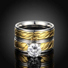 Luxurio Titanium Steel wedding ring Thick rose aliancas Costume Jewellery165 ELY