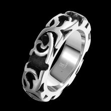 Luxurio colar masculino stainless steel wedding rings Engraved texture aneis joias281 ELY