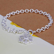 Luxurio silver bracelets Snowflake inlaid stone pulseras mujer charms HBH 33 ELY