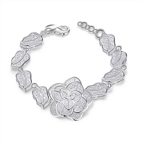 Luxurio silver bracelets Snowflake inlaid stone pulseras mujer charms HBH 33 ELY