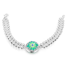 Luxurio silver charm bracelet Round flower color pulseras hombre charm HBH 7 ELY