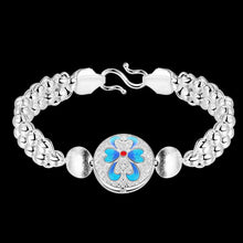 Luxurio silver charm bracelet Round flower color pulseras hombre charm HBH 7 ELY