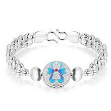 Luxurio silver charm bracelet Round flower color pulseras hombre charm HBH 7 ELY