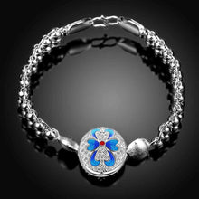 Luxurio silver charm bracelet Round flower color pulseras hombre charm HBH 7 ELY
