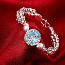 Luxurio silver charm bracelet Round flower color pulseras hombre charm HBH 7 ELY