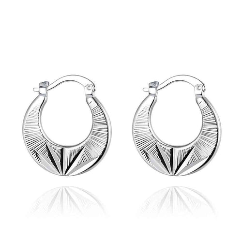 Luxurio silver earing Carved semicircle clip ear cuff Factory 694 ELY