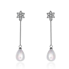 Luxurio silver earing beads line imitation pearl stud oorbellen bijoux women 265 ELY