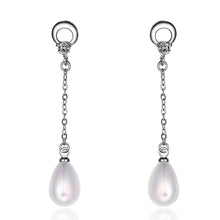 Luxurio silver earing beads line imitation pearl stud oorbellen bijoux women 265 ELY