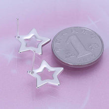Luxurio silver earrings Hollow Star stud pendientes Costume Jewellery 168 ELY