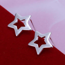 Luxurio silver earrings Hollow Star stud pendientes Costume Jewellery 168 ELY