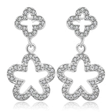 Luxurio silver earrings Hollow Star stud pendientes Costume Jewellery 168 ELY