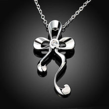 Luxurio silver necklace Flower shaped insets patek 697 ELY