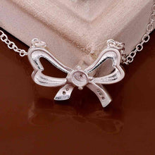 Luxurio silver pendants bow white stone collar Personalized 17 ELY