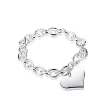 Luxurio silver plated Charms bracelet Heart Tag pulseira masculina love278 ELY