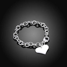 Luxurio silver plated Charms bracelet Heart Tag pulseira masculina love278 ELY
