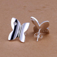 Luxurio silver plated earings jewelry Butterfly With Stone stud ear cuff bijoux ELY