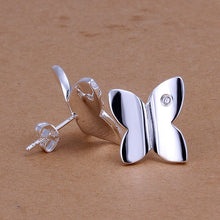 Luxurio silver plated earings jewelry Butterfly With Stone stud ear cuff bijoux ELY