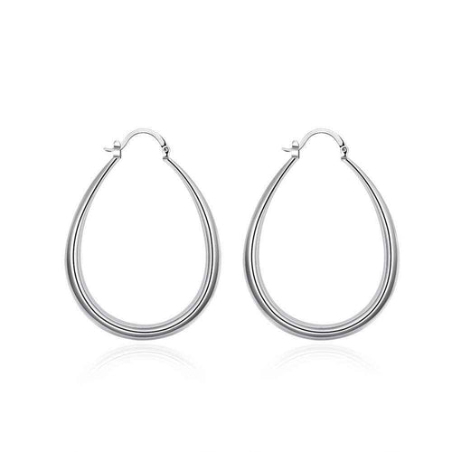 Luxurio silver plated earings jewelry Solid U Shaped hoop ear cuff men jewelry ELY