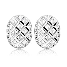 Luxurio silver plated earring Oval box stud kupe bijoux women 172 ELY