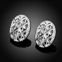 Luxurio silver plated earring Oval box stud kupe bijoux women 172 ELY