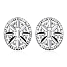 Luxurio silver plated earring Oval box stud kupe bijoux women 172 ELY