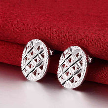 Luxurio silver plated earring Oval box stud kupe bijoux women 172 ELY