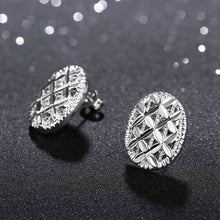 Luxurio silver plated earring Oval box stud kupe bijoux women 172 ELY