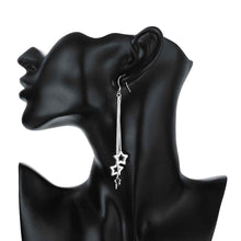 Luxurio silver plated earrings Triple Hollow Star drop cufflinks love 161 ELY