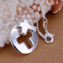 Luxurio silver plated necklaces & pendants Couple Cross colar Elegant ELY