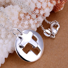 Luxurio silver plated necklaces & pendants Couple Cross colar Elegant ELY