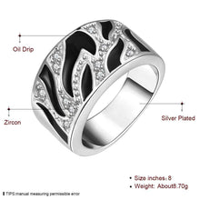 Luxurio silver plated rings for men Black and white pattern men ring Personalized ELY