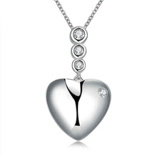 Luxurio silver plated statement necklace Inlaid Stone Heart patek wedding164 ELY