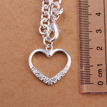 Luxurio silver plated statement necklace Inlaid Stone Heart patek wedding164 ELY