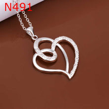 Luxurio silver plated statement necklace Inlaid Stone Heart patek wedding164 ELY