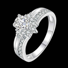 Luxurio silver plated wedding ring Droplets insets opal wedding decoration 684 ELY