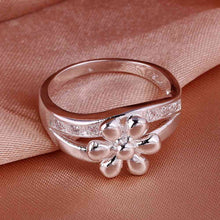 Luxurio silver rings small white flower ma opal diy 452 ELY