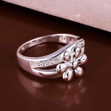 Luxurio silver rings small white flower ma opal diy 452 ELY