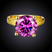 jewellery charms 18K Gold Plating engagement ring big purple gem opal wedding jewelry19 ELY