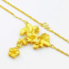 jewellery charms 24k gold plated necklace men more flower collier fine jewelry273 ELY