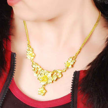 jewellery charms 24k gold plated necklace men more flower collier fine jewelry273 ELY