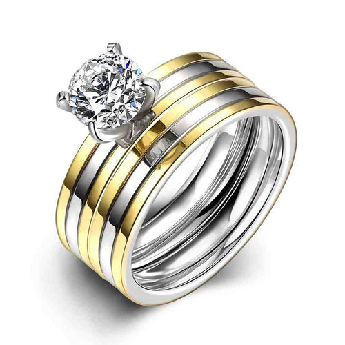 jewellery charms Titanium Steel wedding rings Crystal roller anel Personalized TSGR 39 ELY