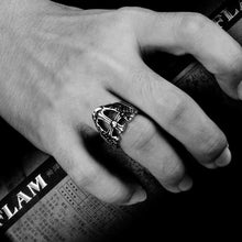 jewellery charms punk style stainless steel ring cross and wing bague femme margarida MAYAR 2 ELY