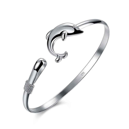 jewellery charms silver Bracelet & Bangle Singlet dolphin women bracelet wedding decoration SMTB178 ELY