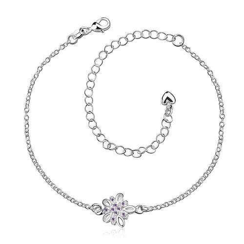 jewellery charms silver bracelet anklets Clover flower set crystal leg jewelry Costume Jewellery HBA 2 ELY