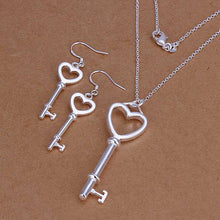 jewellery charms silver jewelry sets Round Key Necklace&Earring Sets bijoux 66 ELY