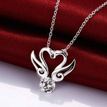 jewellery charms silver necklaces Kiss Swan collier love FSPN1 1 ELY