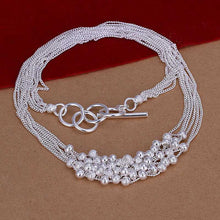 jewellery charms silver plated collar necklace Six Line Sand Bead choker wedding decoration ELY